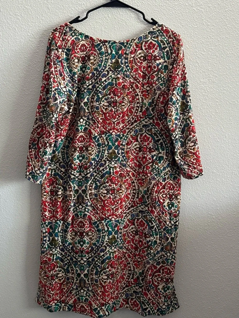 Soft Surroundings Boho Paisley Cotton Tunic Dress Colorful Medallion Print small